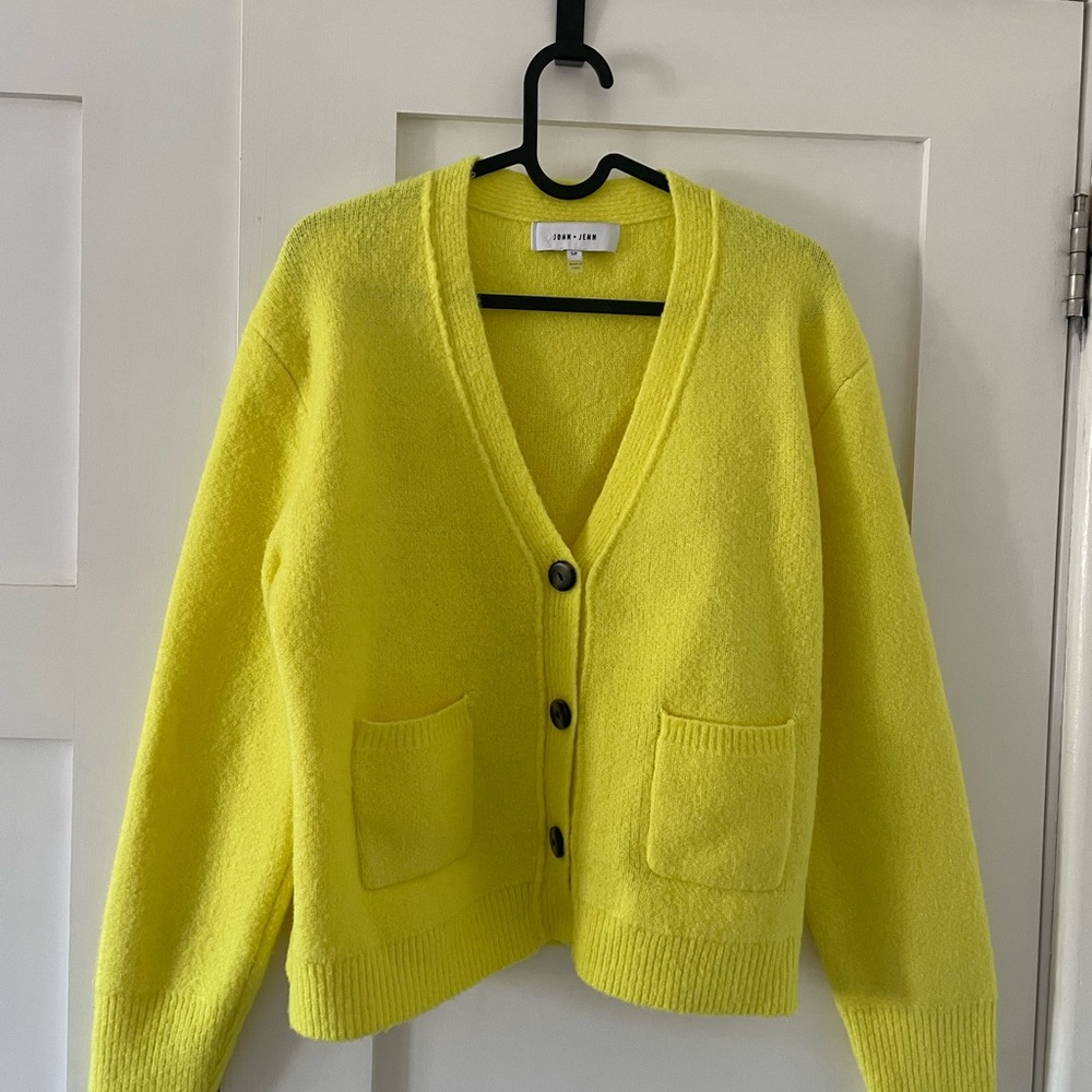 John + Jenn Bright Yellow Cardigan Sweater